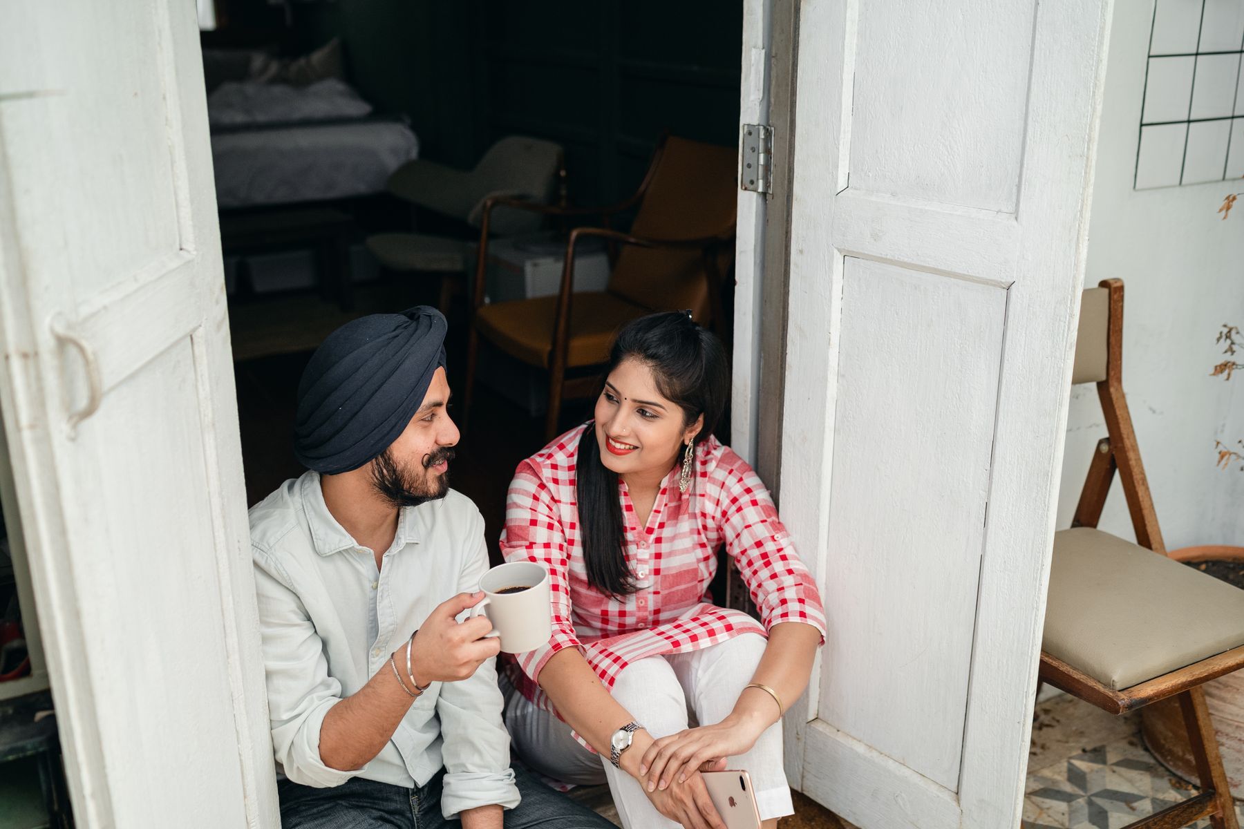 Two people discussing health information together