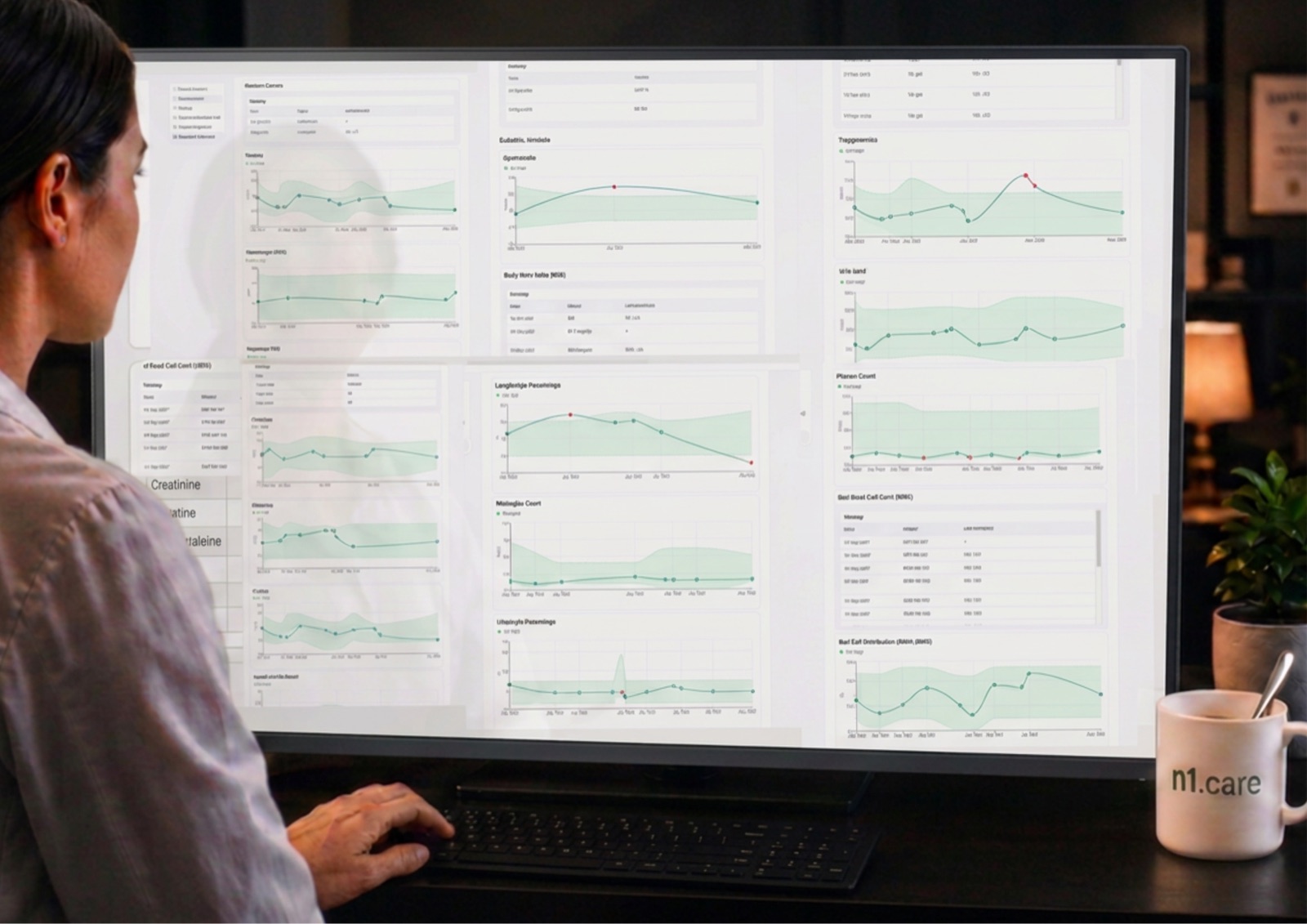 Clinician reviewing patient health data