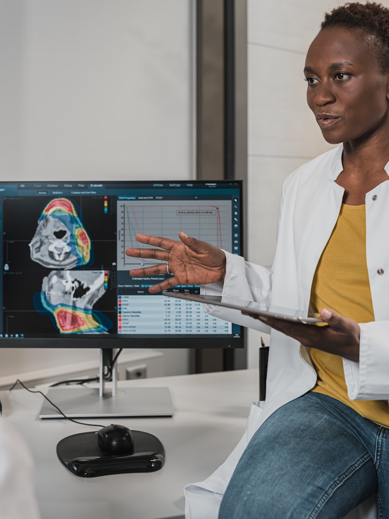 Clinician reviewing patient health data